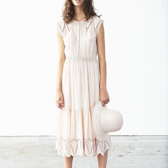 Ulla Johnson | Dresses | Ulla Johnson Coralie Eyelet Dress In Nude 8 |  Poshmark